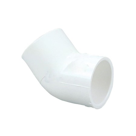 1.25 In. White Plastic PVC 45 Elbow